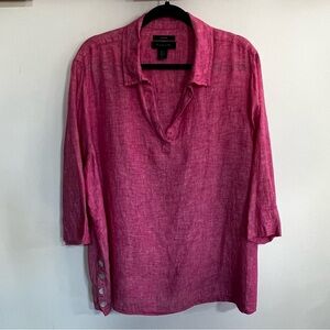 Tahari Linen Tunic Top